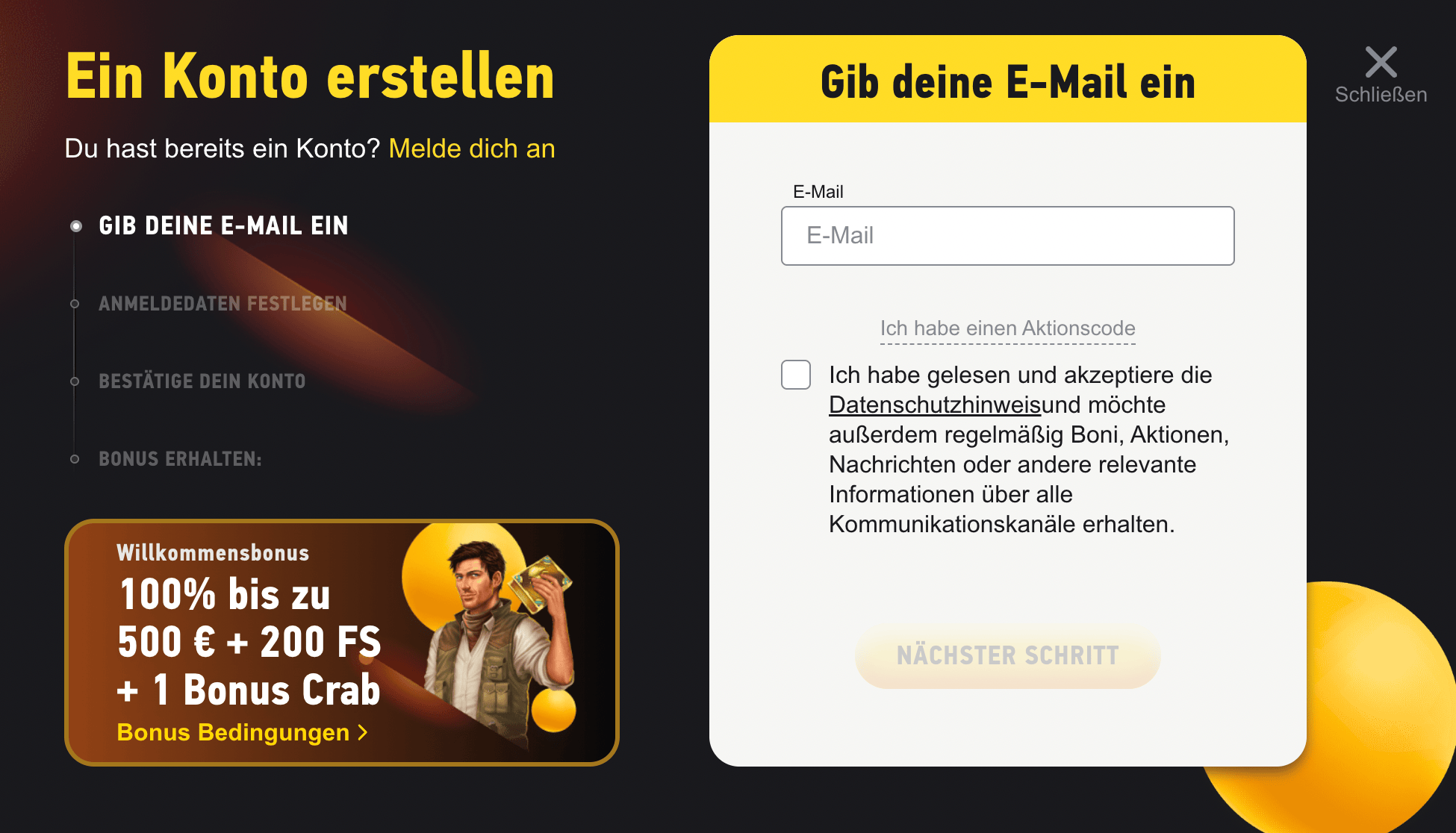 Fezbet Registrierung fü neue Benutzer